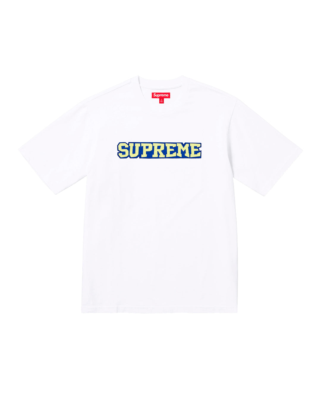 SUPREME SATIN APPLIQUÉ S/S TOP WHITE