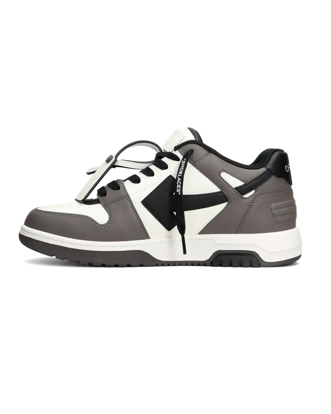 OFF-WHITE OUT OF OFFICE OOO LOW TOPS DARK GREY BLACK HOMBRE