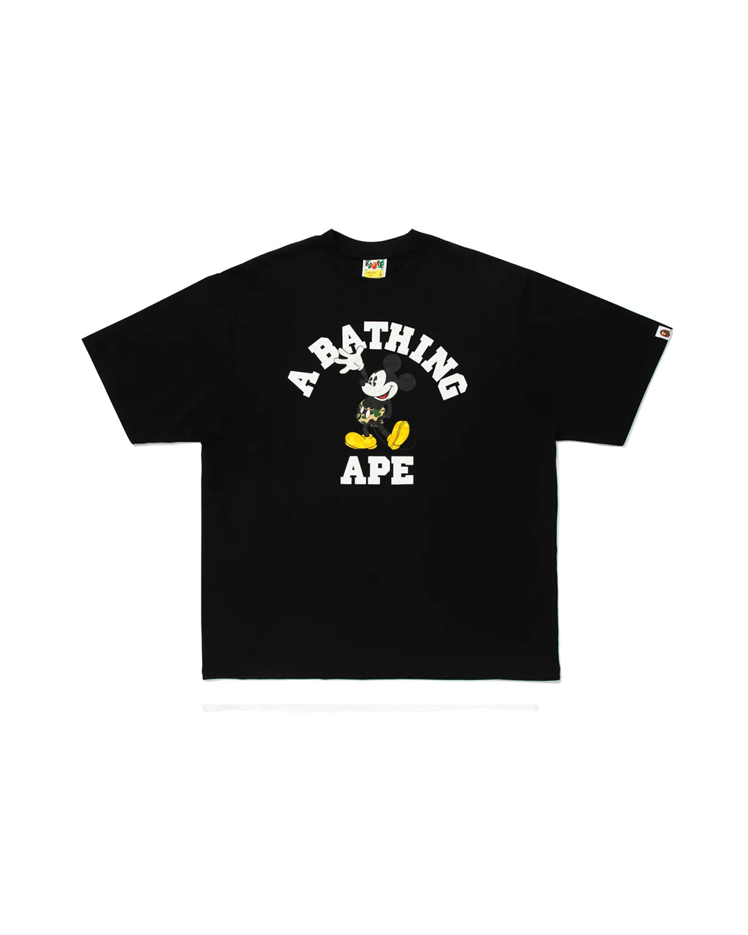 BAPE X DISNEY MICKEY MOUSE COLLEGE RELAXED FIT TEE BLACK