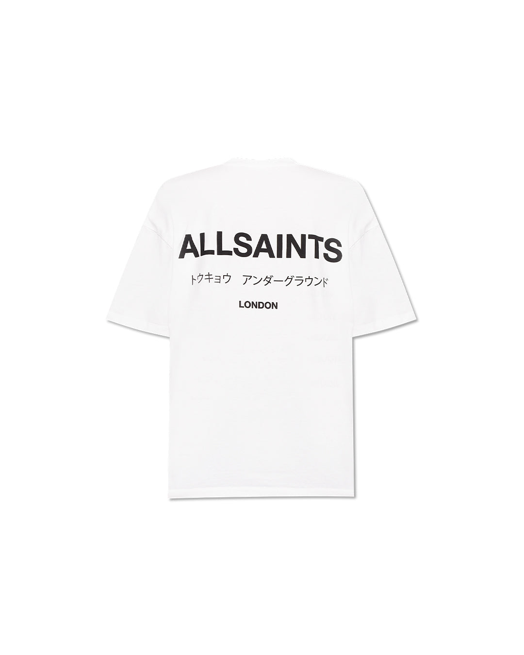 ALLSAINTS UNDERGROUND OVERSIZED CREW NECK T-SHIRT ASHEN WHITE
