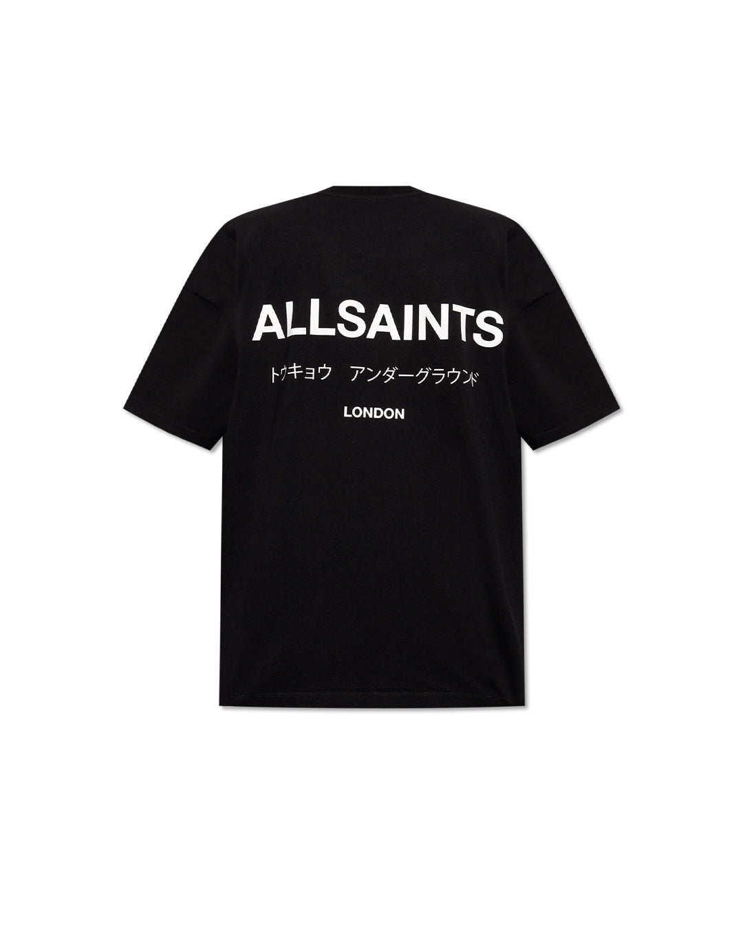 ALLSAINTS UNDERGROUND OVERSIZED CREW NECK T-SHIRT JET BLACK