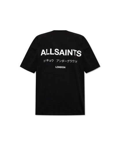 ALLSAINTS UNDERGROUND OVERSIZED CREW NECK T-SHIRT JET BLACK