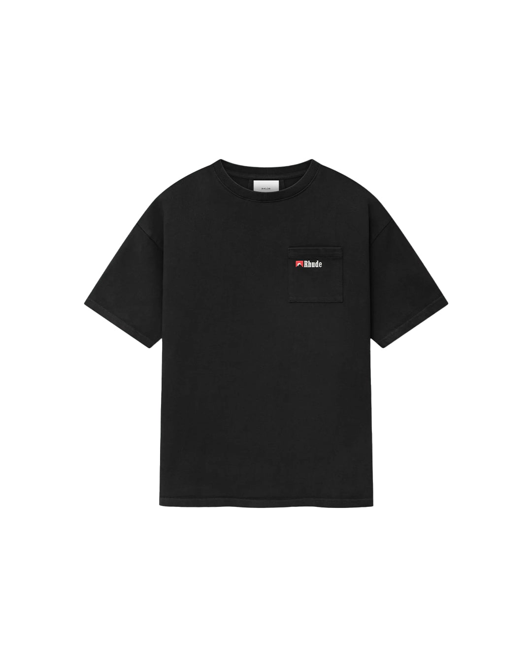 RHUDE MOONLIGHT WOLF POCKET TEE VINTAGE BLACK/WHITE/RED
