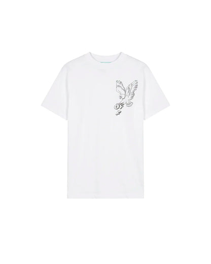 OFF WHITE SLIM FIT EAGLE ARROW SHORT SLEEVE TEE WHITE