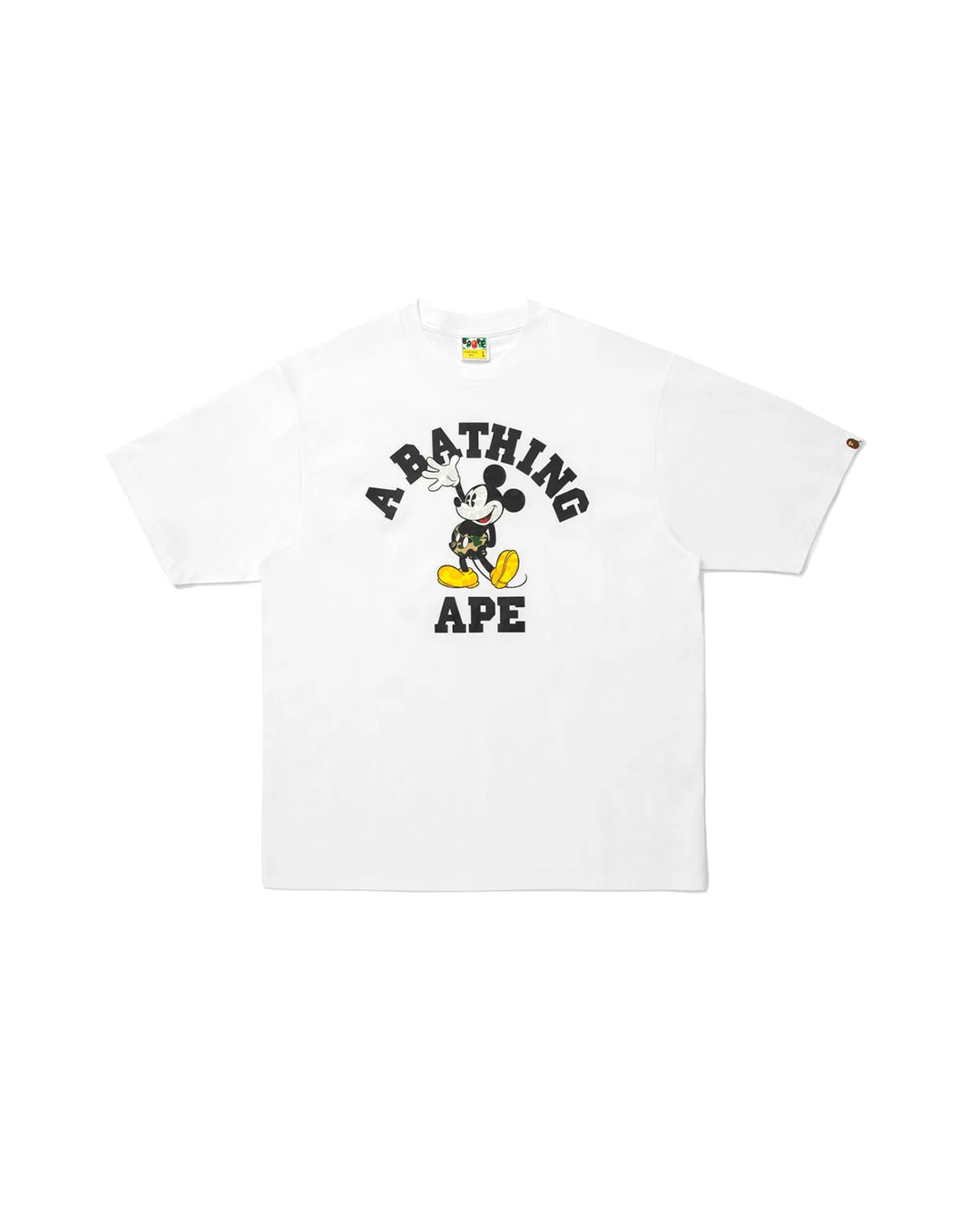 BAPE X DISNEY MICKEY MOUSE COLLEGE RELAXED FIT TEE WHITE