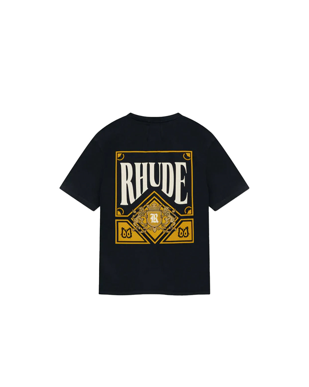 RHUDE PLAYING CARD TEE VINTAGE BLACK YELLOW