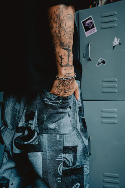 INTIKILLA BLACK TATTOO CARPENTER PANT