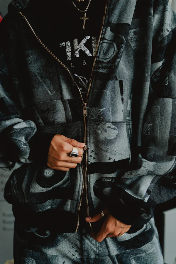 INTIKILLA BLACK TATTO DOUBLE ZIP HOODIE
