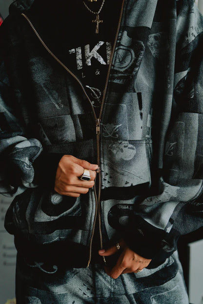 INTIKILLA BLACK TATTO DOUBLE ZIP HOODIE
