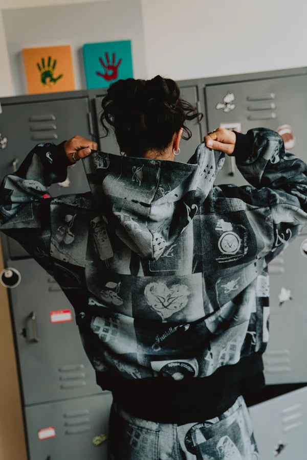 INTIKILLA BLACK TATTO DOUBLE ZIP HOODIE