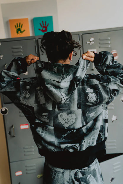 INTIKILLA BLACK TATTO DOUBLE ZIP HOODIE