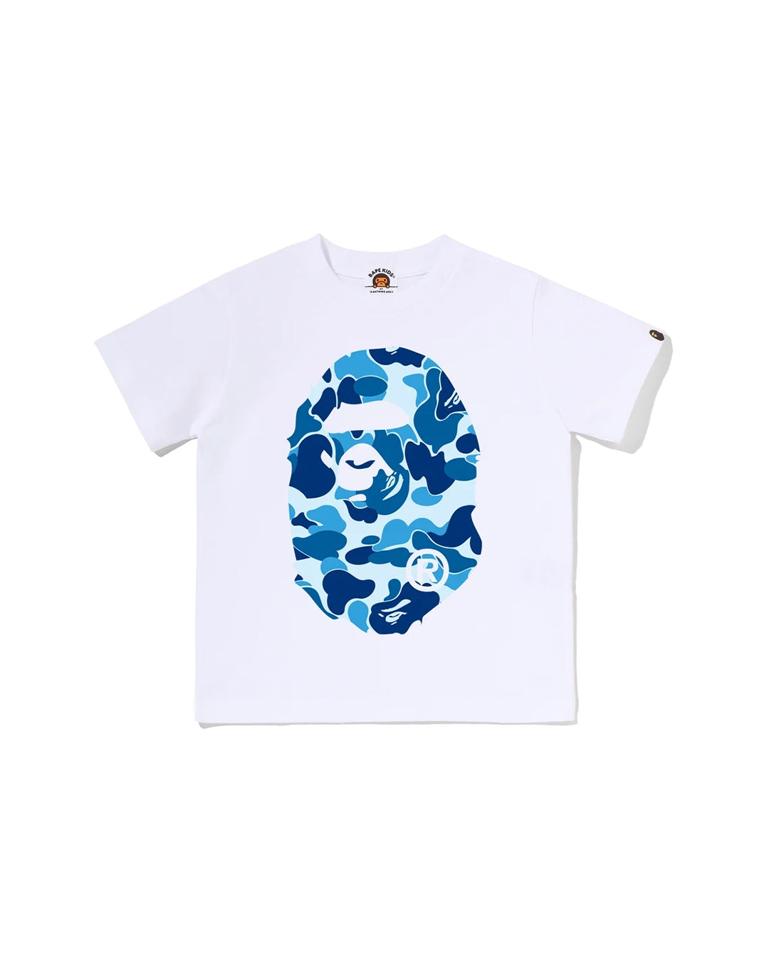 BAPE ABC BLUE CAMO BIG APE HEAD WHITE TEE