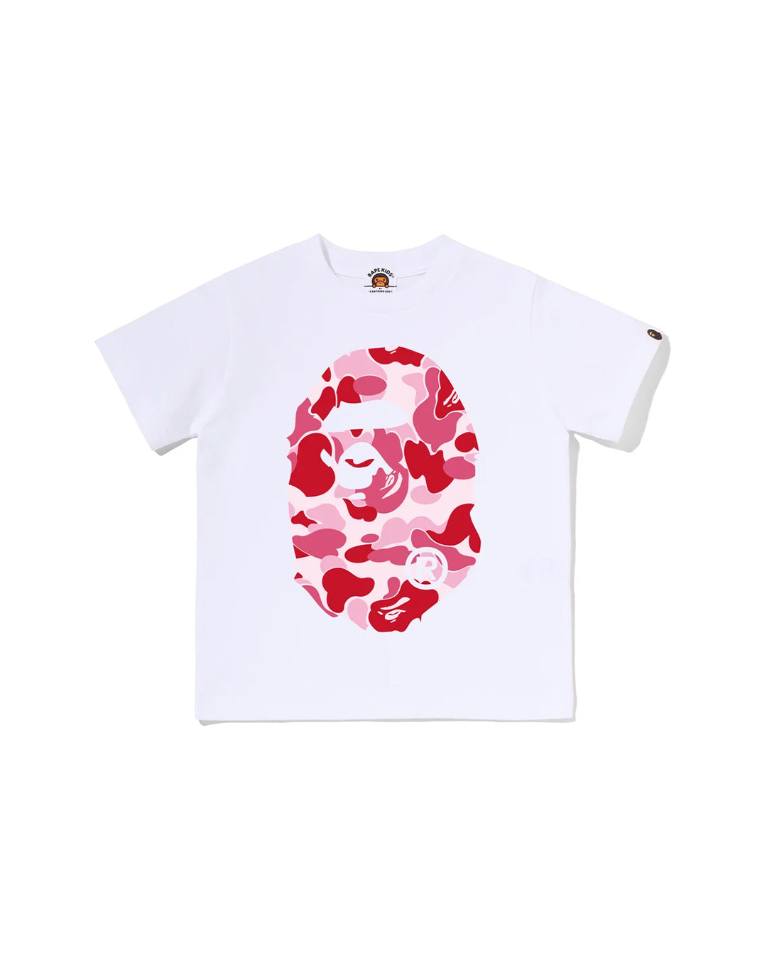 BAPE ABC RED CAMO BIG APE HEAD WHITE TEE