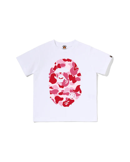 BAPE ABC RED CAMO BIG APE HEAD WHITE TEE