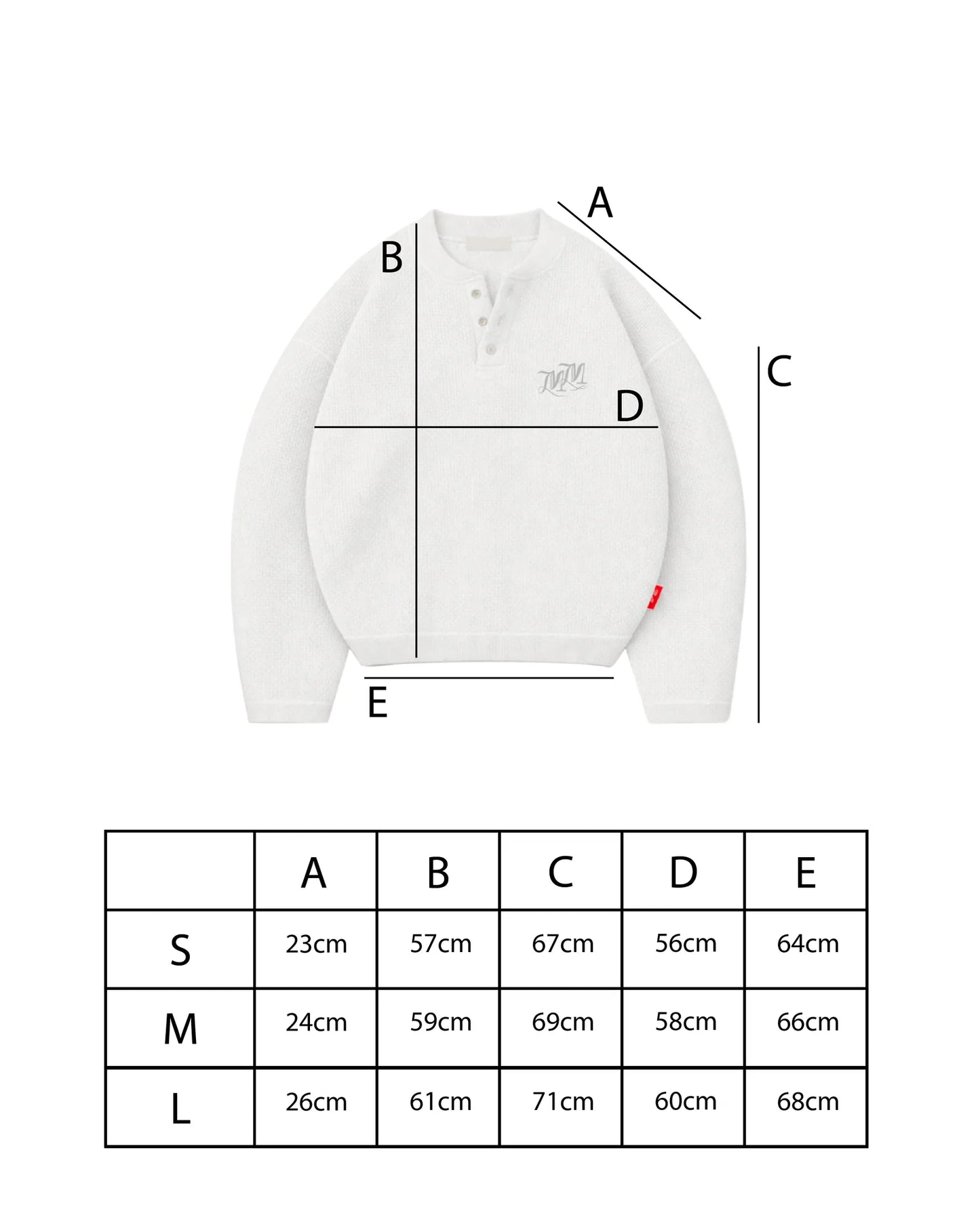 MOMNTS WHITE CORE HENLEY