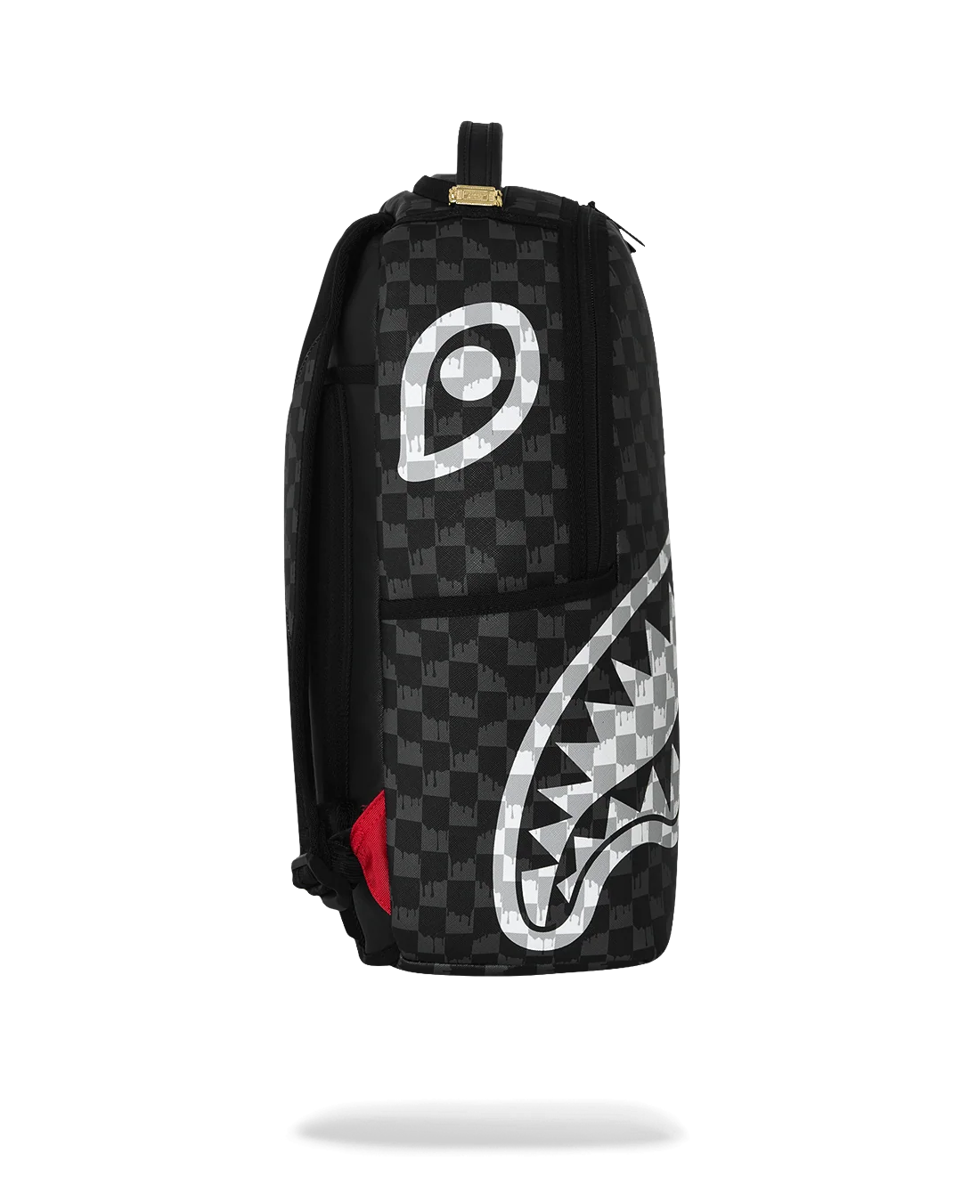 MOCHILA SPRAYGROUND BLACK AND WHITE DRIP CHECK SHARK