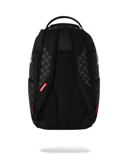 MOCHILA SPRAYGROUND BLACK AND WHITE DRIP CHECK SHARK