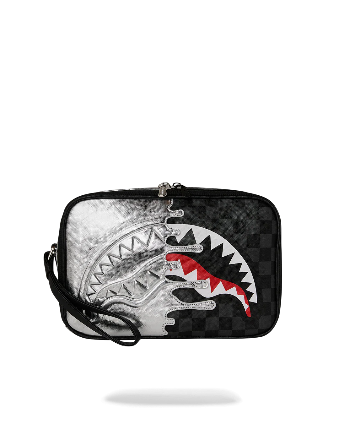 NECESER SPRAYGROUND SILVER SIDE DRIP BLACK CHECK