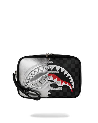 NECESER SPRAYGROUND SILVER SIDE DRIP BLACK CHECK