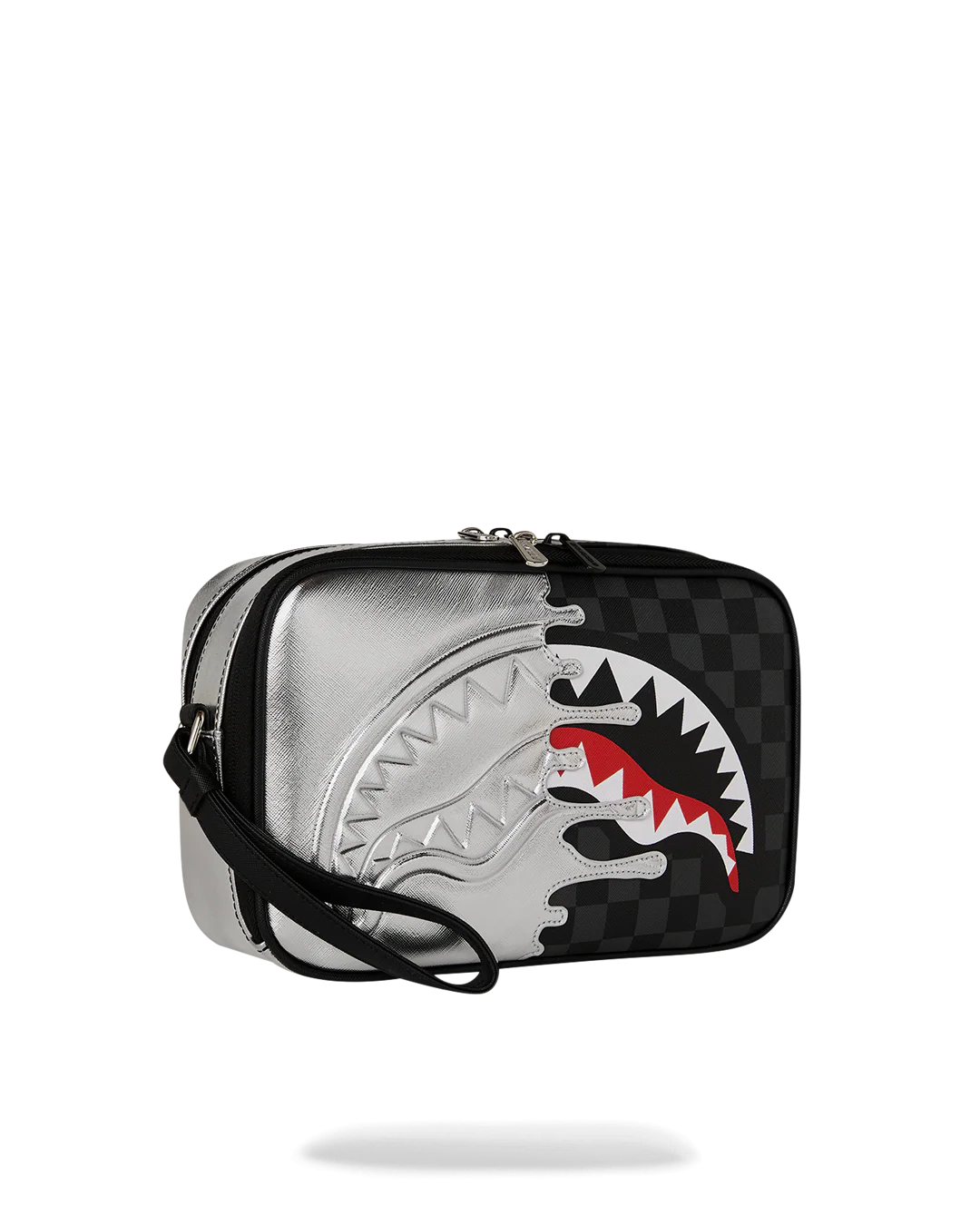 NECESER SPRAYGROUND SILVER SIDE DRIP BLACK CHECK