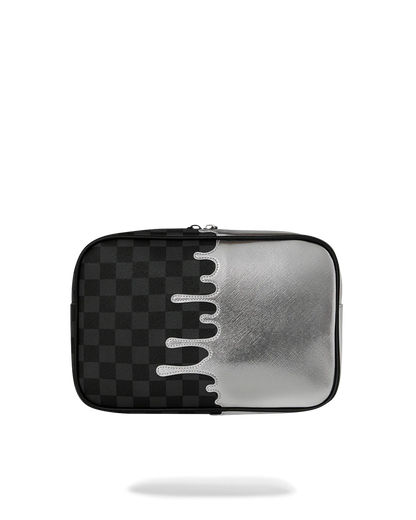 NECESER SPRAYGROUND SILVER SIDE DRIP BLACK CHECK