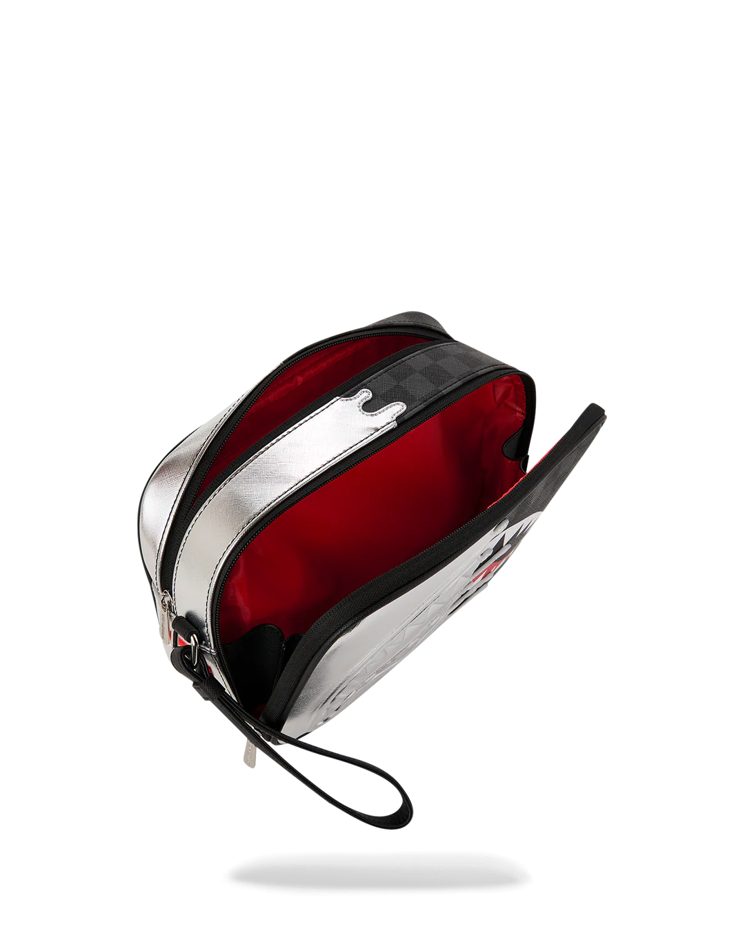 NECESER SPRAYGROUND SILVER SIDE DRIP BLACK CHECK