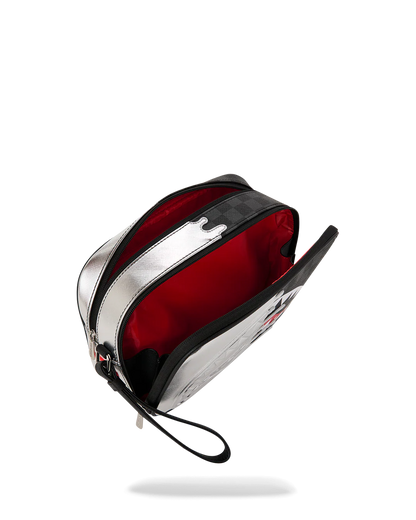 NECESER SPRAYGROUND SILVER SIDE DRIP BLACK CHECK