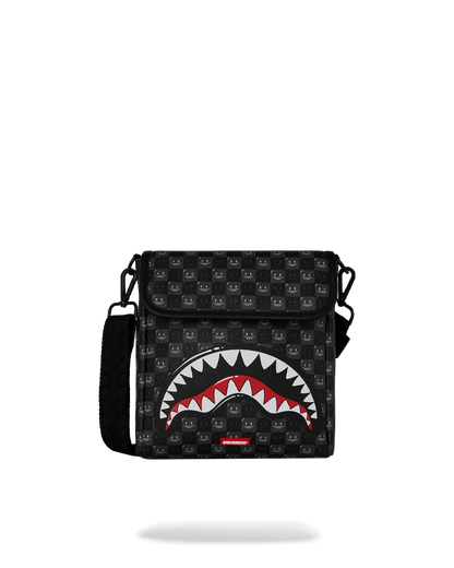 BOLSO SPRAYGROUND CRUZADO ANCHO SHARKS IN PARIS WTF BUBBLY BLACK CHECK