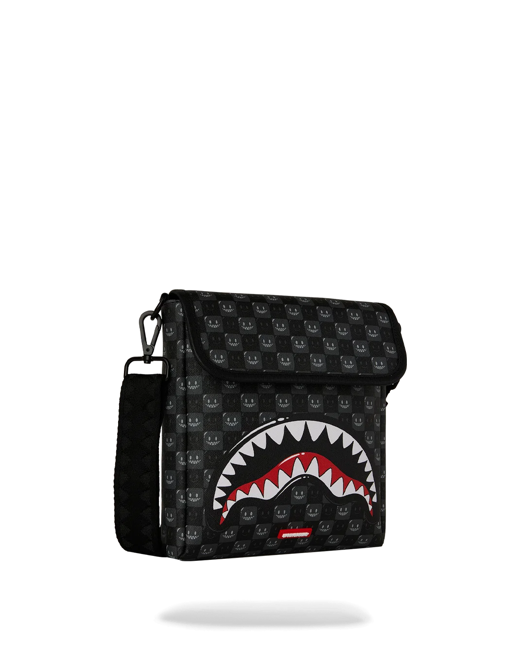 BOLSO SPRAYGROUND CRUZADO ANCHO SHARKS IN PARIS WTF BUBBLY BLACK CHECK