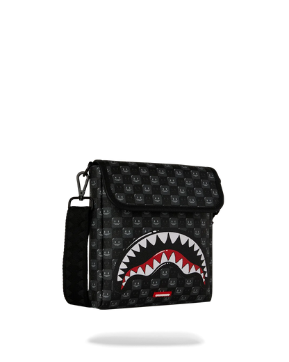 BOLSO SPRAYGROUND CRUZADO ANCHO SHARKS IN PARIS WTF BUBBLY BLACK CHECK