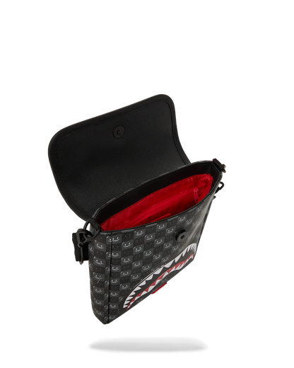 BOLSO SPRAYGROUND CRUZADO ANCHO SHARKS IN PARIS WTF BUBBLY BLACK CHECK