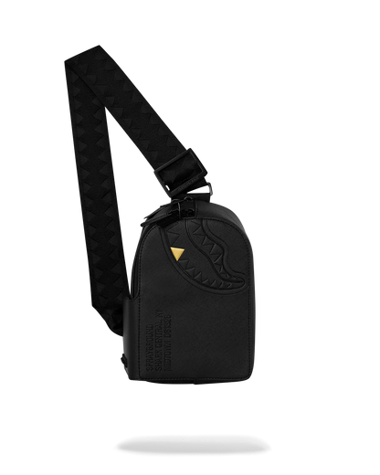 MOCHILA CRUZADA SPRAYGROUND BLACKED OUT EMBOSSED GOLD TOOTH