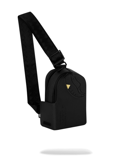 MOCHILA CRUZADA SPRAYGROUND BLACKED OUT EMBOSSED GOLD TOOTH