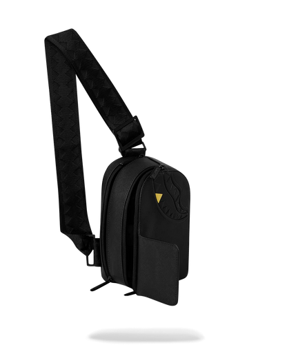 MOCHILA CRUZADA SPRAYGROUND BLACKED OUT EMBOSSED GOLD TOOTH