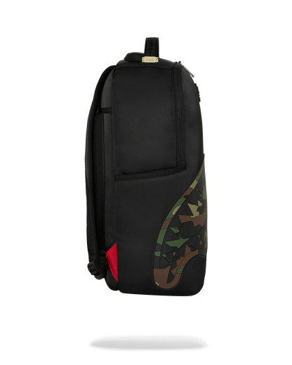 MOCHILA SPRAYGROUND SHARK CENTRAL BLACK NYLON CAMO EMBOSSED SHARK