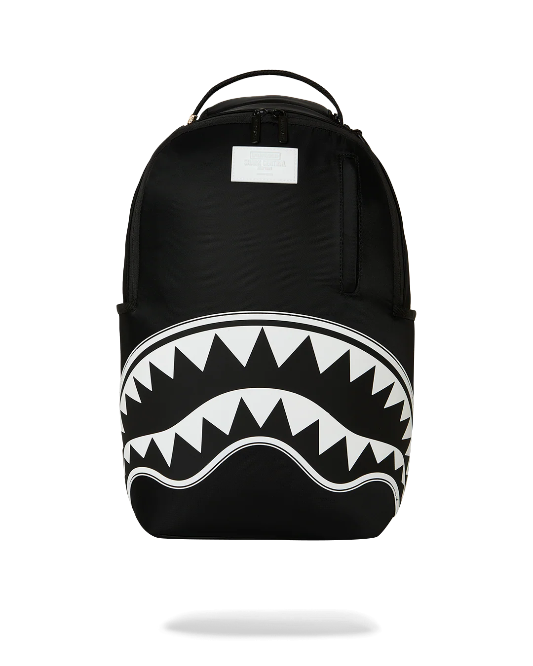 MOCHILA SPRAYGROUND SHARK CENTRAL WHITE STENCIL SHARK BLACK NYLON