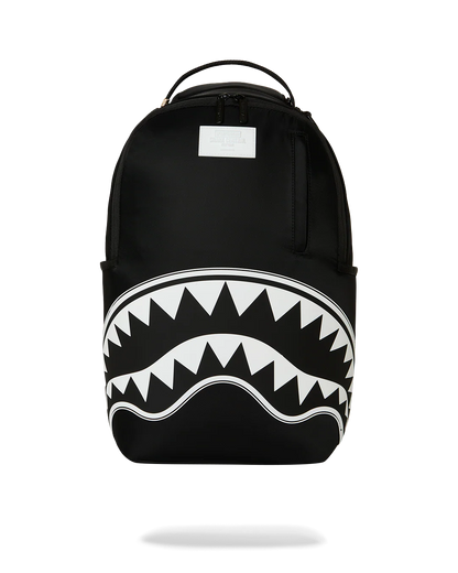 MOCHILA SPRAYGROUND SHARK CENTRAL WHITE STENCIL SHARK BLACK NYLON
