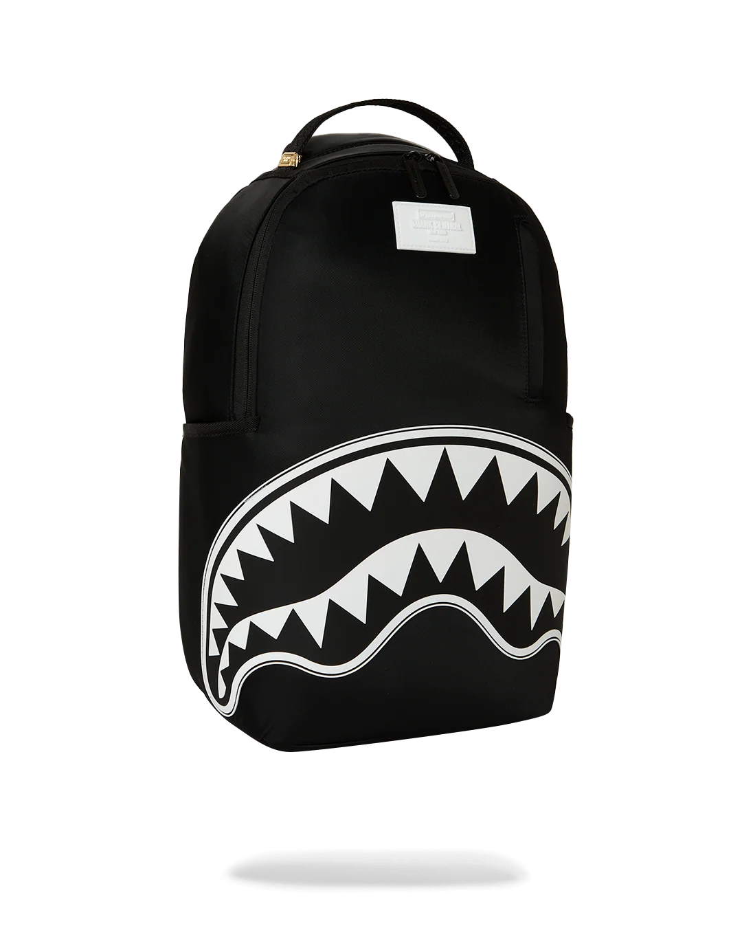 MOCHILA SPRAYGROUND SHARK CENTRAL WHITE STENCIL SHARK BLACK NYLON