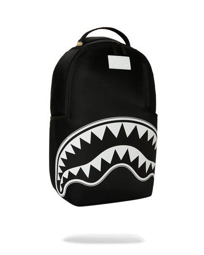 MOCHILA SPRAYGROUND SHARK CENTRAL WHITE STENCIL SHARK BLACK NYLON