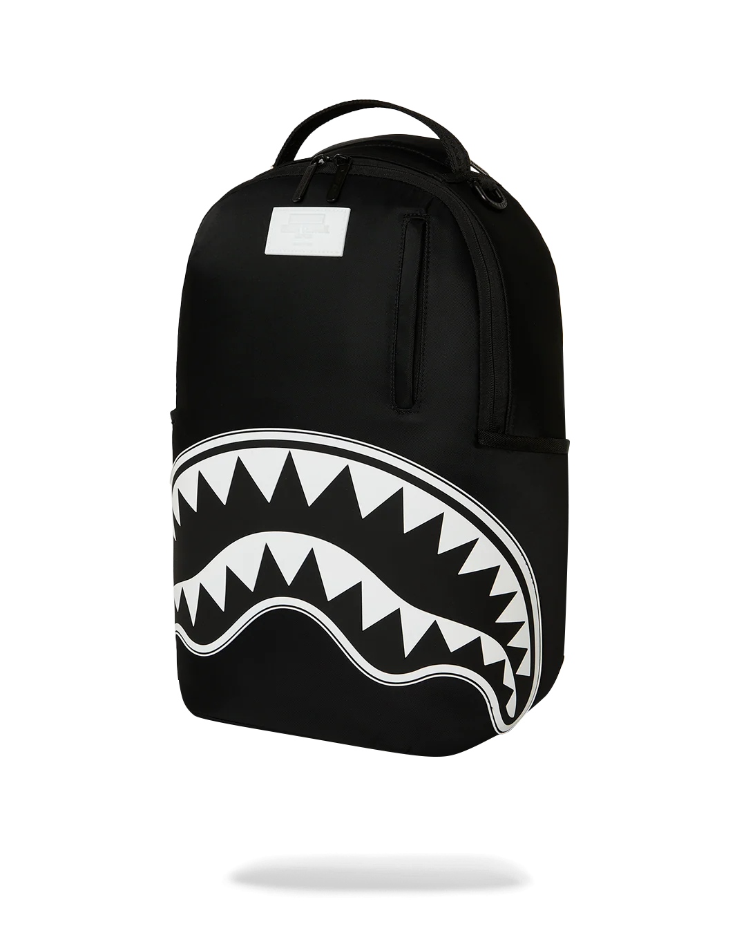 MOCHILA SPRAYGROUND SHARK CENTRAL WHITE STENCIL SHARK BLACK NYLON