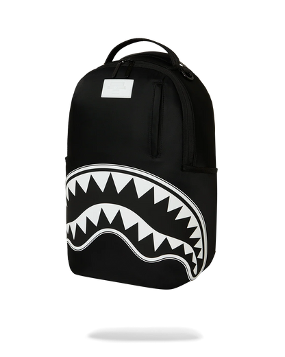 MOCHILA SPRAYGROUND SHARK CENTRAL WHITE STENCIL SHARK BLACK NYLON