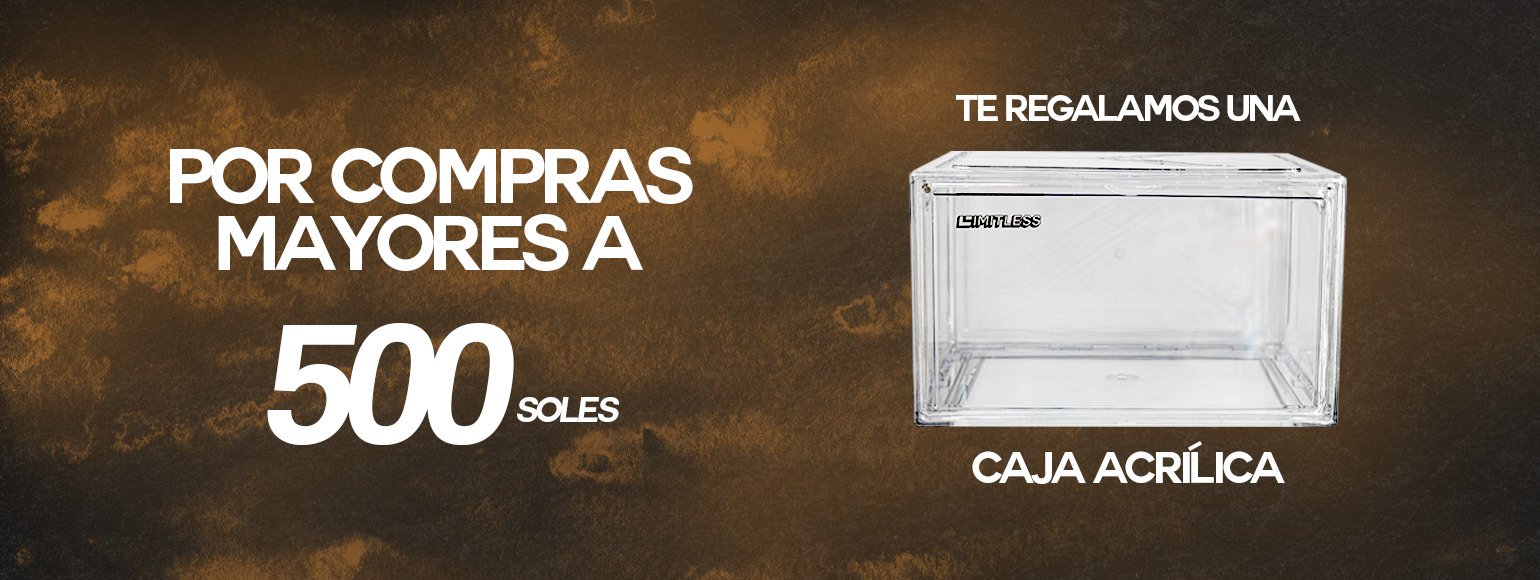 Banner Aniversario Limitless: recibe una caja acrílica gratis en compras desde S/500