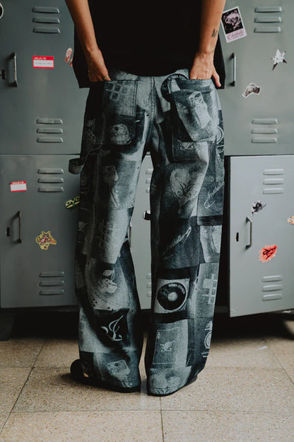 INTIKILLA BLACK TATTOO CARPENTER PANT