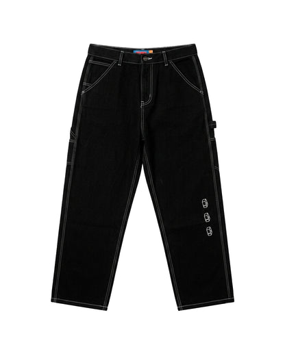 LIMTILESS CULTURE CARPENTER DENIM PANTS BLACK