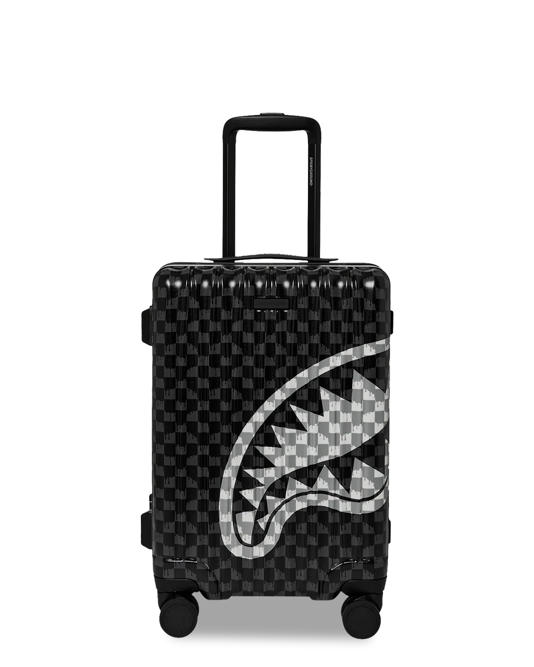 EQUIPAJE DE MANO SPRAYGROUND BLACK AND WHITE DRIP CHECK SHARK