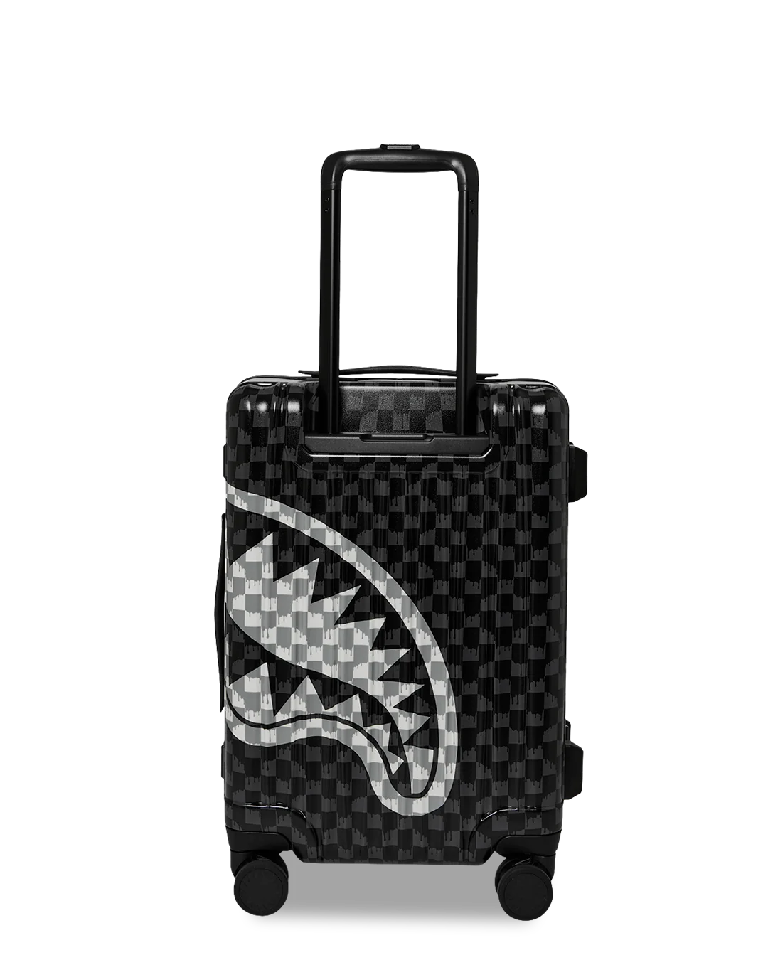 EQUIPAJE DE MANO SPRAYGROUND BLACK AND WHITE DRIP CHECK SHARK