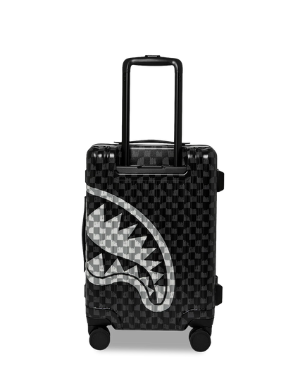 EQUIPAJE DE MANO SPRAYGROUND BLACK AND WHITE DRIP CHECK SHARK