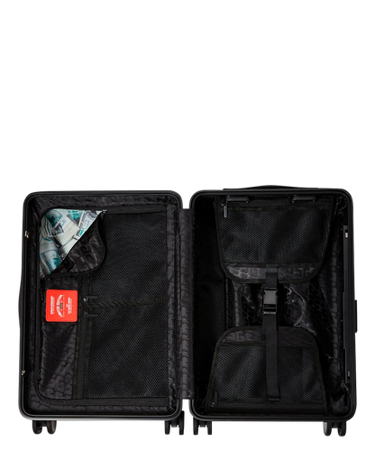 EQUIPAJE DE MANO SPRAYGROUND BLACK AND WHITE DRIP CHECK SHARK