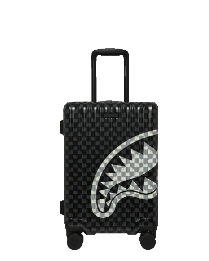 EQUIPAJE DE MANO SPRAYGROUND BLACK AND WHITE DRIP CHECK SHARK