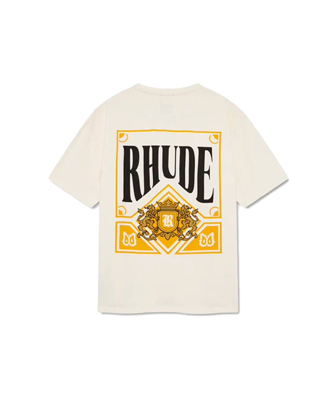 RHUDE PLAYING CARD TEE  VINTAGE WHITE/YELLOW
